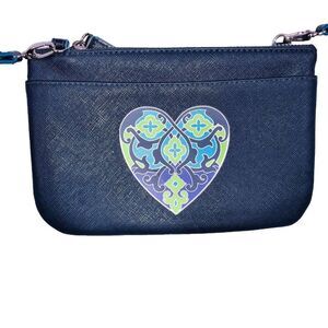 Brighton Navy Blue Heart Mini Shoulder Bag Crossbody Purse Pocketbook